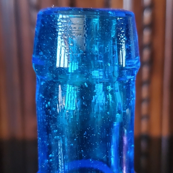 Vntg Clevenger Brothers Bright Blue 7" Glass Collectors Bottle - Picture 11 of 14